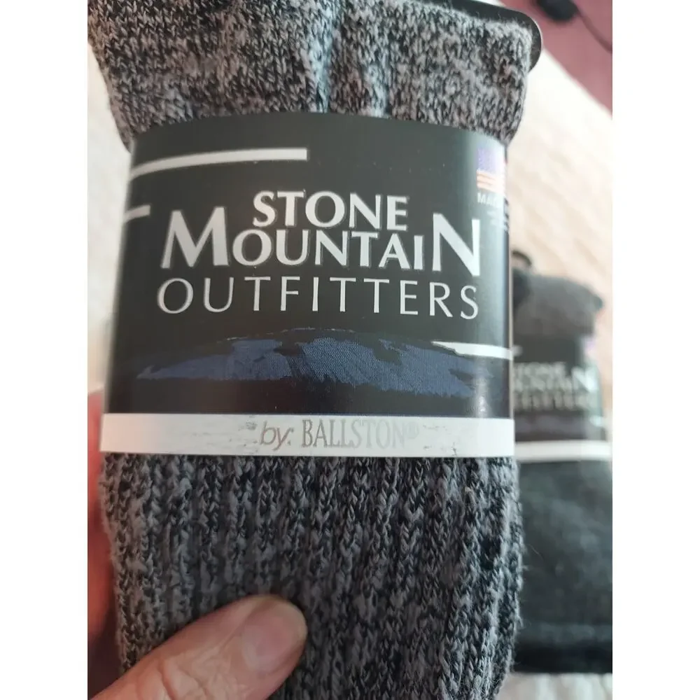 Stone Mountain Socks Men size Large Lot Of 3 Thermal + Rags + stretch assortment